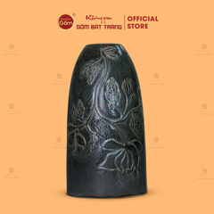 Bình Hoa Dáng Chuông Khắc Hoa Lá
