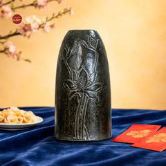 Bình Hoa Dáng Chuông Khắc Hoa Sen