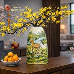 Bình Hoa Dáng Chuông Họa Tiết Mã Đáo Thành Công
