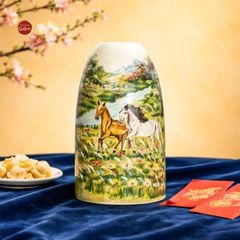 Bình Hoa Dáng Chuông Họa Tiết Mã Đáo Thành Công