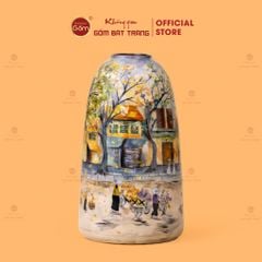 Bình Hoa Dáng Chuông Vẽ Tay Họa Tiết Quê Hương
