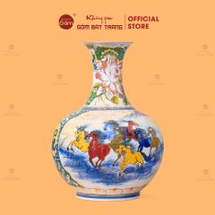 Bình Hoa Dáng Tỏi Mã Đáo Thành Công Vẽ Vàng