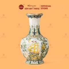 Bình Hoa Dáng Tỏi Thuận Buồm Xuôi Gió Vẽ Vàng