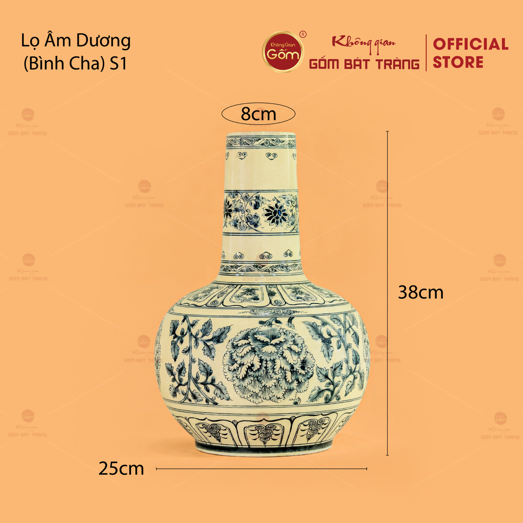 Bình Hoa Lam Âm Dương Cha