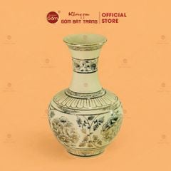 Bình Tỏi Hoa Phù Dung Vẽ Vàng