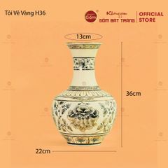 Bình Tỏi Hoa Phù Dung Vẽ Vàng