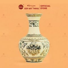 Bình Tỏi Hoa Phù Dung Vẽ Vàng