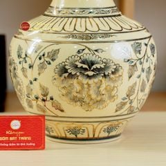Bình Tỏi Hoa Phù Dung Vẽ Vàng