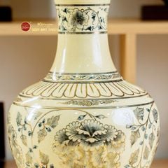 Bình Tỏi Hoa Phù Dung Vẽ Vàng