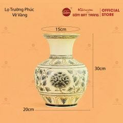 Bình Trường Phúc Hoa Phù Dung Vẽ Vàng