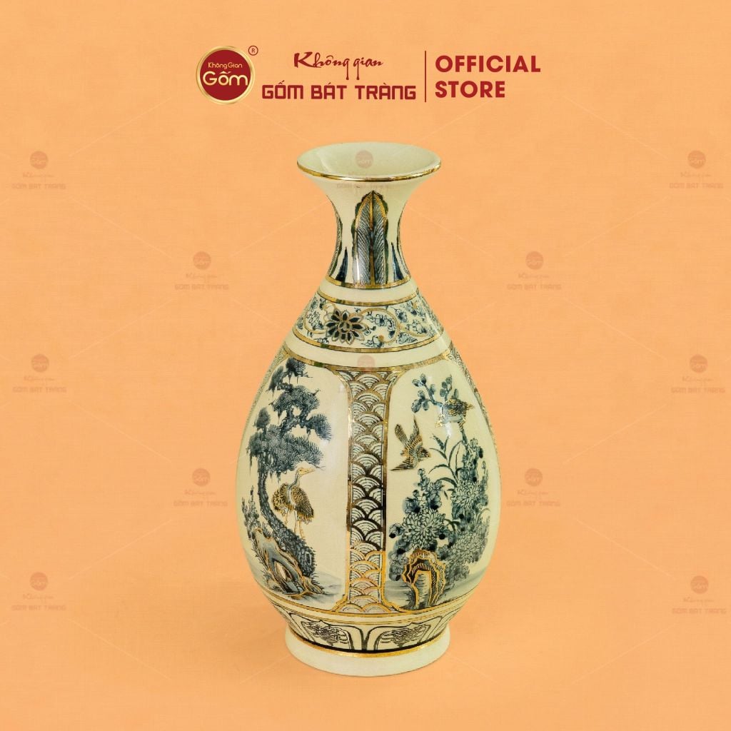 Bình Tứ Cảnh Âm Dương Mẹ Vẽ Vàng