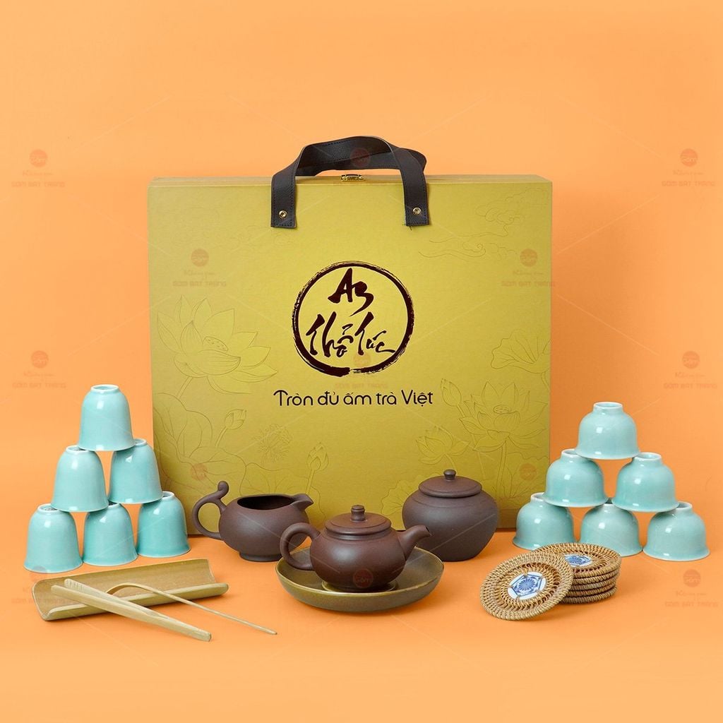 Bộ Ấm Chén An Thổ Túc Cao Cấp Tay Cầm (25 Món)