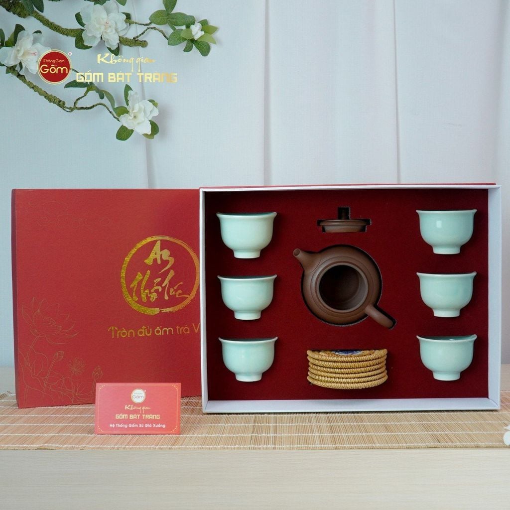 Bộ Ấm Chén An Thổ Túc Trăng To (Chén Men Tro)