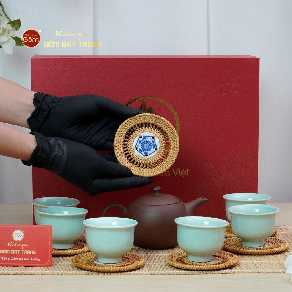 Bộ Ấm Chén An Thổ Túc Trăng To Dáng Mới (Chén Men Tro)