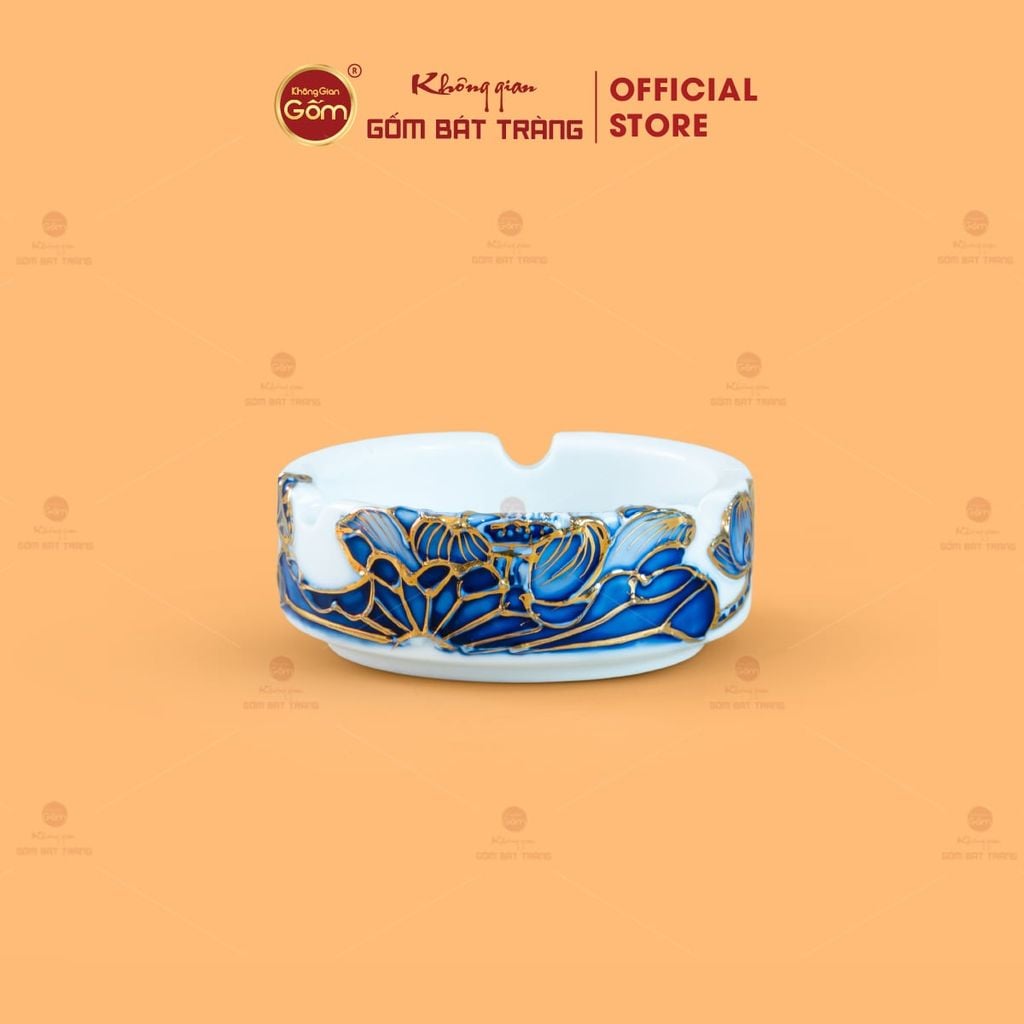 Bộ Ấm Chén Queen Trắng Hoa Sen Tím Đắp Nổi Vẽ Vàng