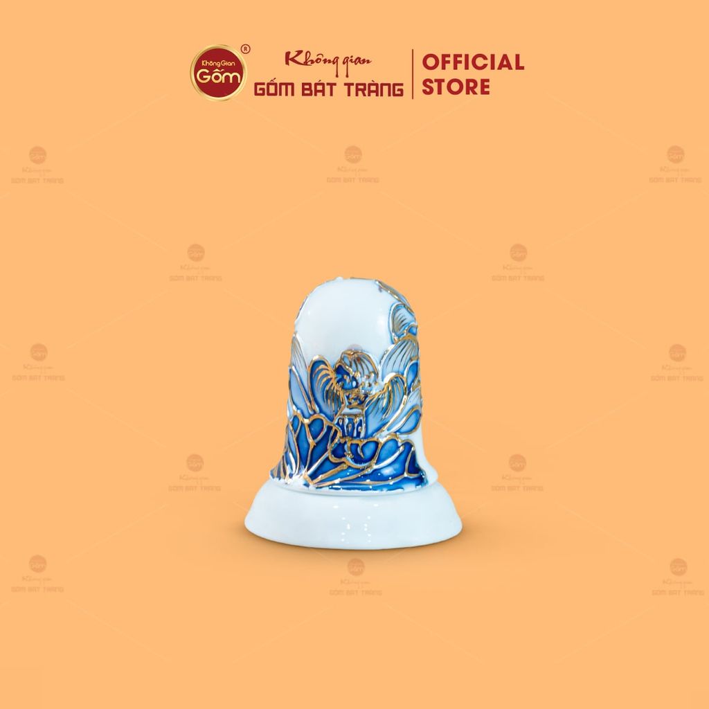 Bộ Ấm Chén Queen Trắng Hoa Sen Tím Đắp Nổi Vẽ Vàng