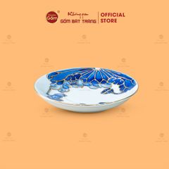 Bộ Ấm Chén Queen Trắng Hoa Sen Tím Đắp Nổi Vẽ Vàng