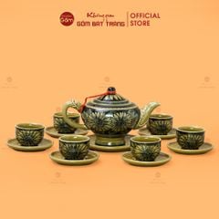 Bộ Ấm Chén Vẽ Tay Hoa Hướng Dương