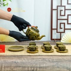Bộ Ấm Chén Vẽ Tay Hoa Sen