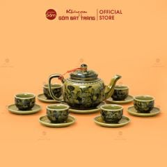 Bộ Ấm Chén Vẽ Tay Hoa Sen