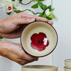 Bát Cơm Hoa Sứ Đỏ