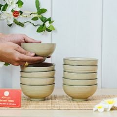 Bộ Bát Đĩa Bát Tràng Hoa Sứ Đỏ