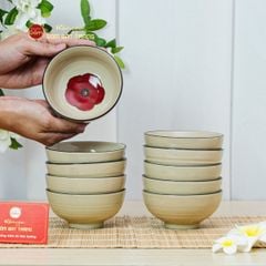 Bát Cơm Hoa Sứ Đỏ