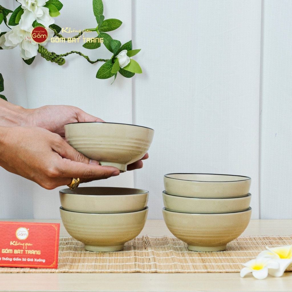 Bộ Bát Cơm Hoa Sứ Đỏ