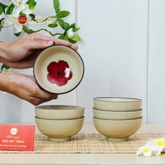 Bộ Bát Cơm Hoa Sứ Đỏ