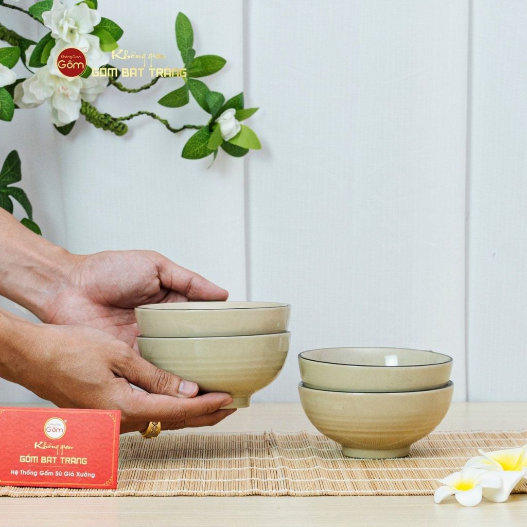 Bộ Bát Cơm Hoa Sứ Đỏ
