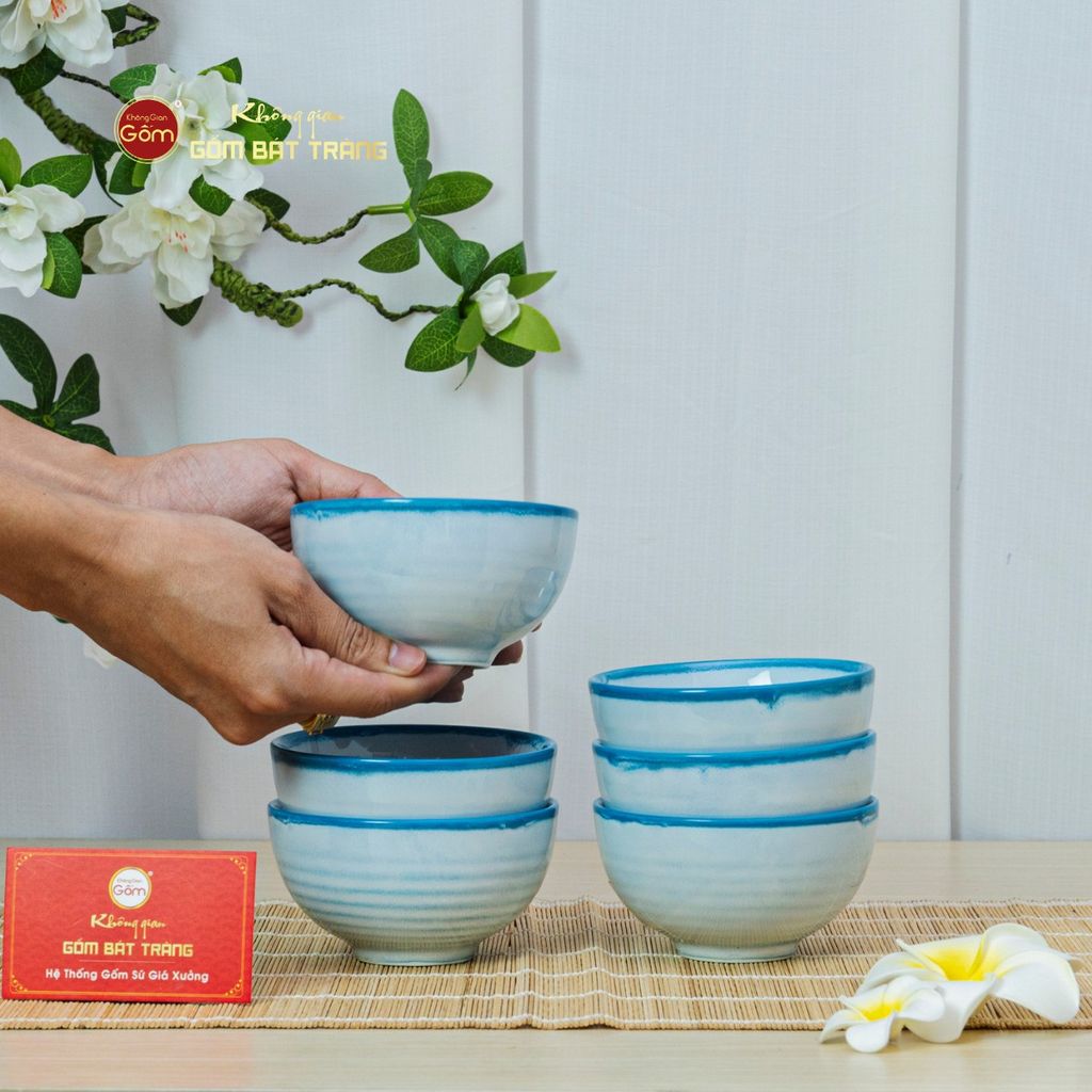 Bộ Bàn Ăn 6 Người (12 món) Men Biển Xanh Cát Trắng