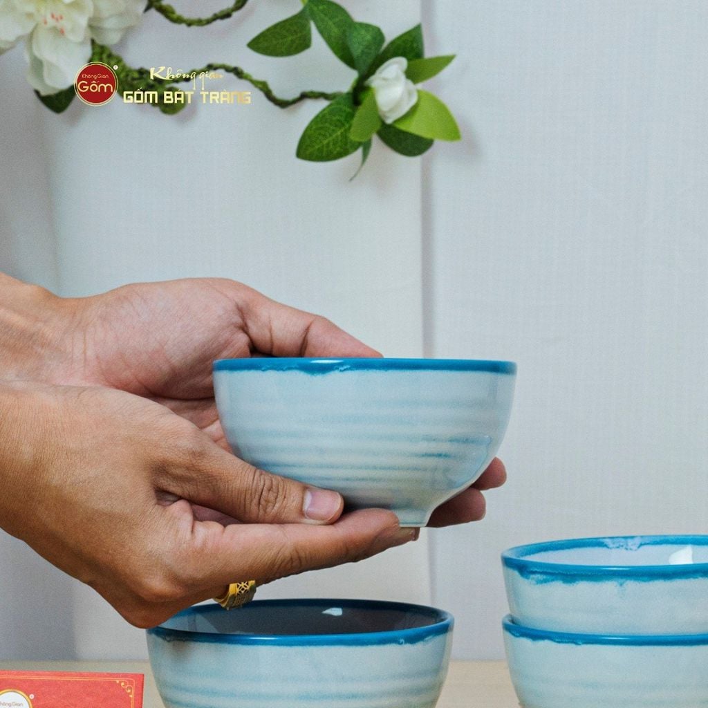 Bộ Bát Cơm Men Biển Xanh Cát Trắng