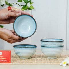 Bộ Bàn Ăn 4 Người (10 món) Men Biển Xanh Kim Sa