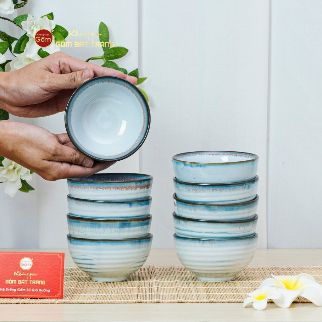 Bộ Bàn Ăn 10 Người (23 món) Men Biển Xanh Kim Sa