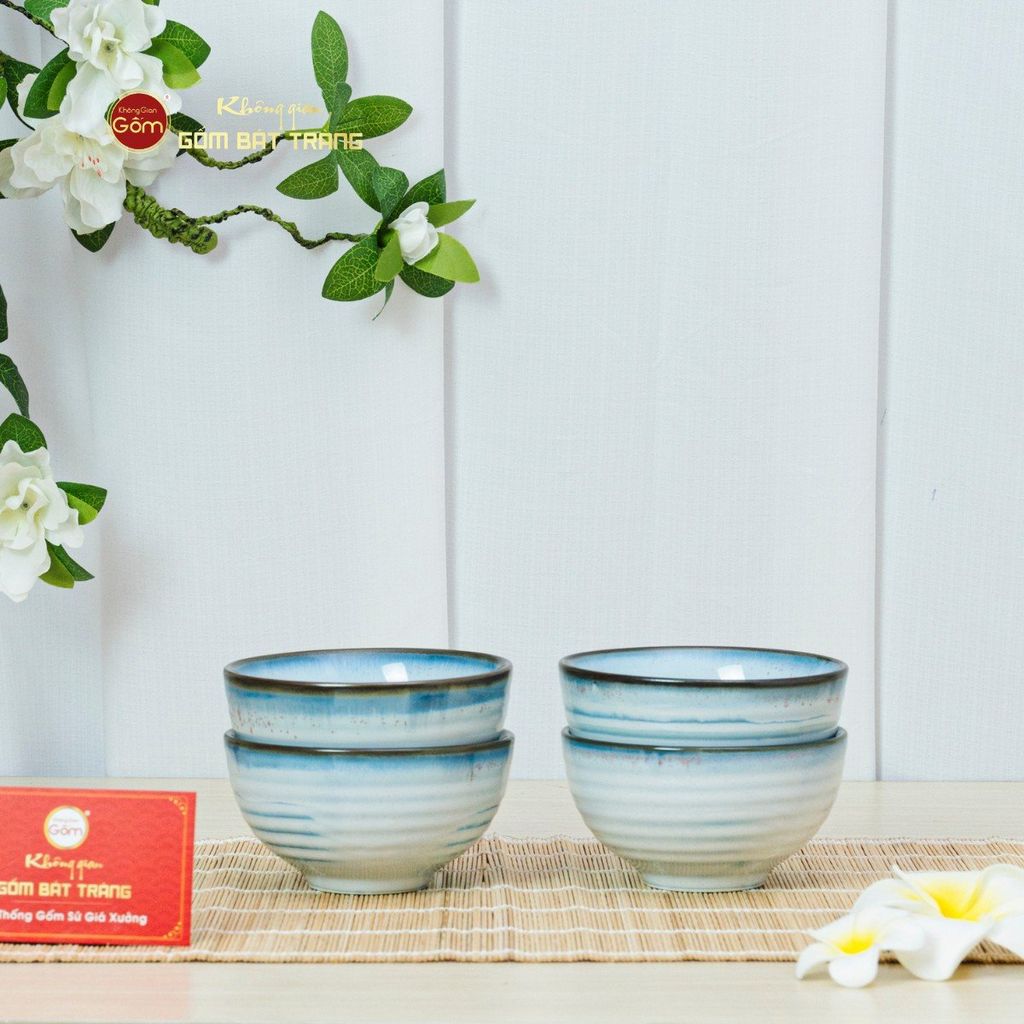 Bộ Bàn Ăn 4 Người (10 món) Men Biển Xanh Kim Sa