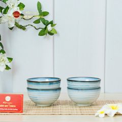 Bộ Bàn Ăn 4 Người (10 món) Men Biển Xanh Kim Sa