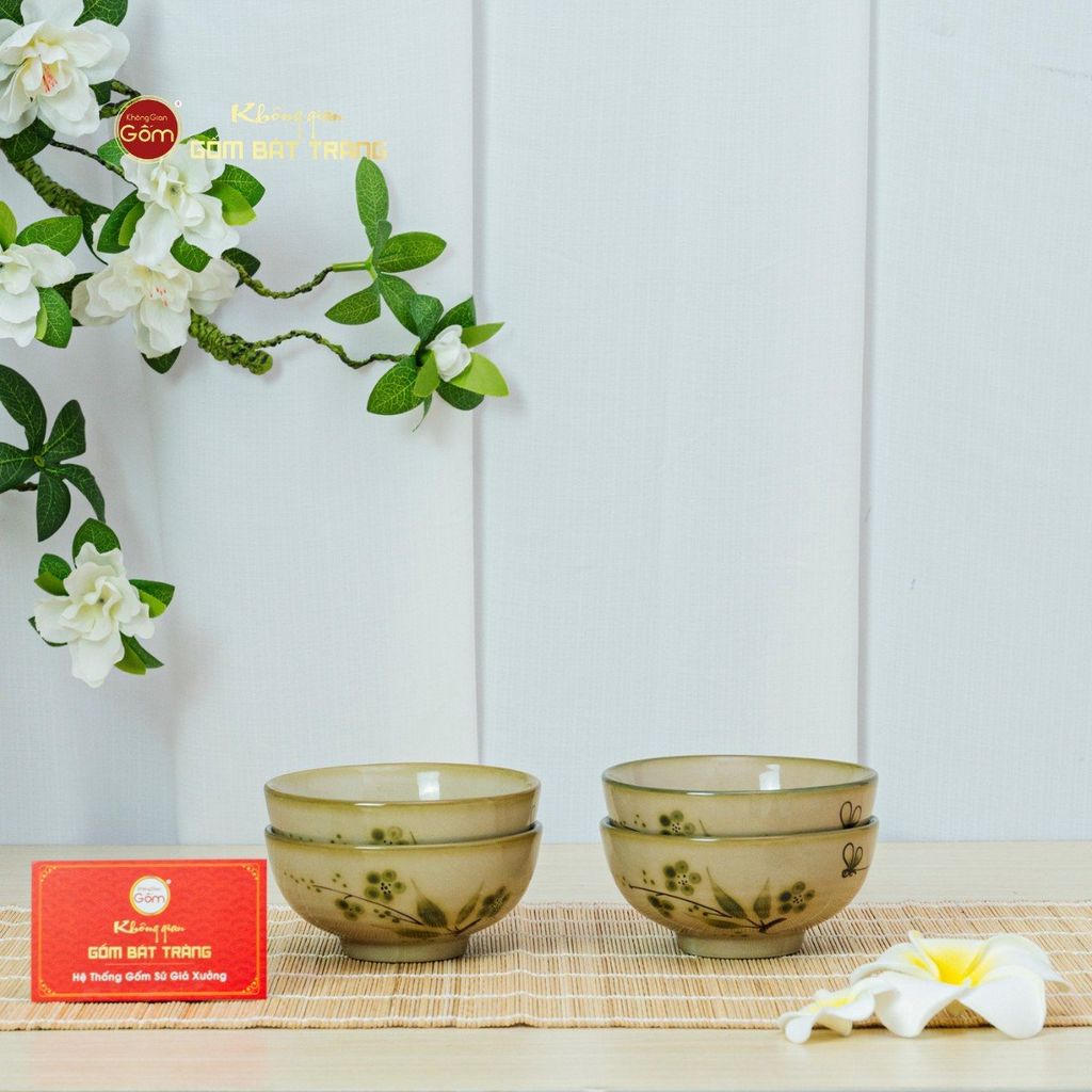 Bộ Bàn Ăn 4 Người (10 món) Men Kem Đào Chuồn