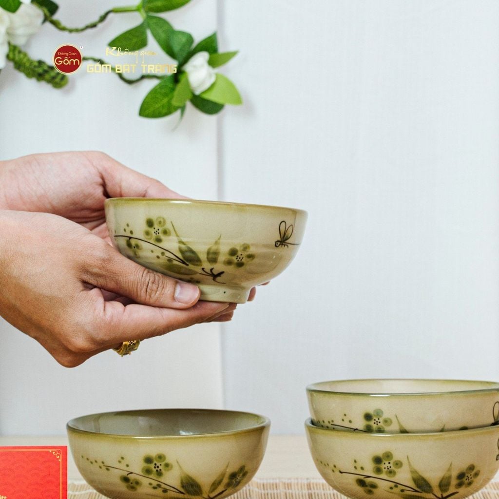 Bộ Bàn Ăn 10 Người (23 món) Men Kem Đào Chuồn