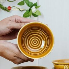 Bộ Bàn Ăn 4 Người (9 Món) Men Nâu Vân Hoa Cúc