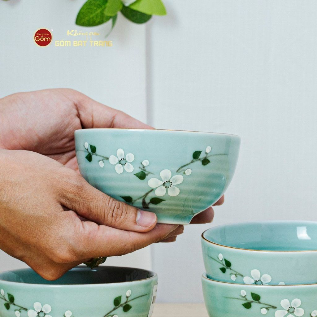 Bát Cơm Men Ngọc Hoa Đào Trắng