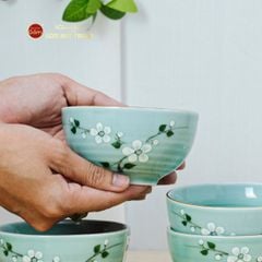 Bát Cơm Men Ngọc Hoa Đào Trắng