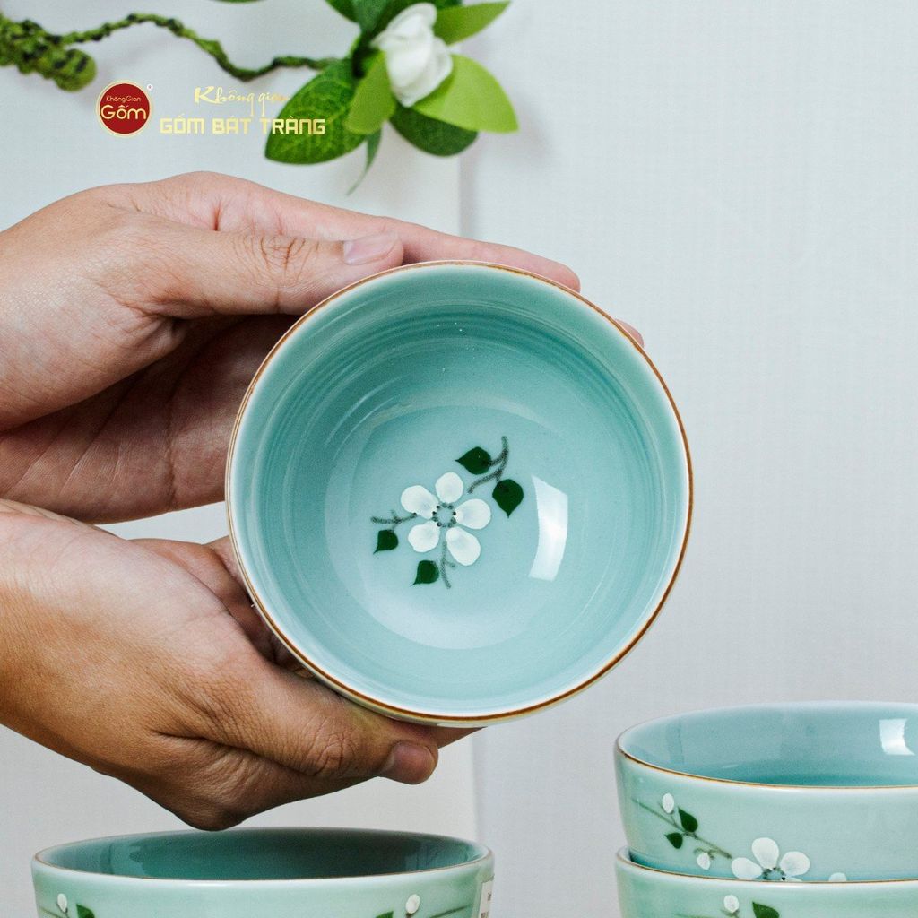 Bát Cơm Men Ngọc Hoa Đào Trắng