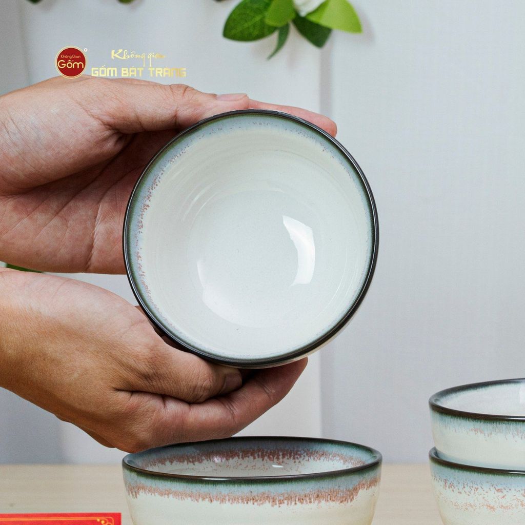 Bộ Bát Đĩa Bát Tràng Men Ngọc Trai