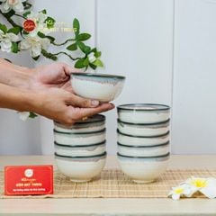 Bộ Bát Đĩa Bát Tràng Men Ngọc Trai