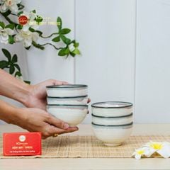Bộ Bát Đĩa Bát Tràng Men Ngọc Trai