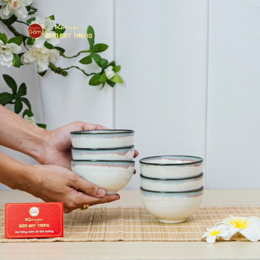 Bộ Bát Cơm Men Ngọc Trai