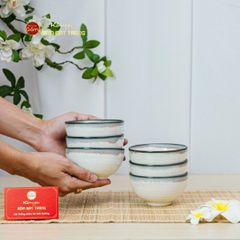 Bộ Bát Cơm Men Ngọc Trai