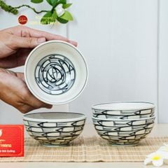 Bát Cơm Men Trắng Vẽ Cá Đàn