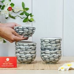 Bộ Bàn Ăn 10 Người (22 món) Men Trắng Vẽ Cá Đàn