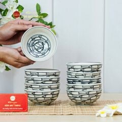 Bộ Bàn Ăn 10 Người (22 món) Men Trắng Vẽ Cá Đàn